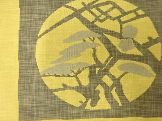 未使用品　市松に松模様織出し袋帯【着】