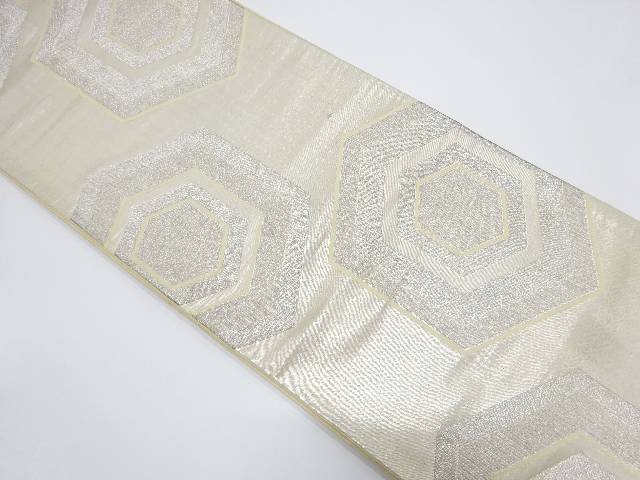 重ね亀甲模様織り出し袋帯（材料）【アンティーク】【中古】【着】