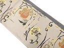 柘榴に草花模様織り出し 袋帯【中古】【着】