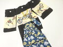 兜模様刺繍紋付男児着物アンサンブル・袴・角帯セット【中古】【着】【Pnt】