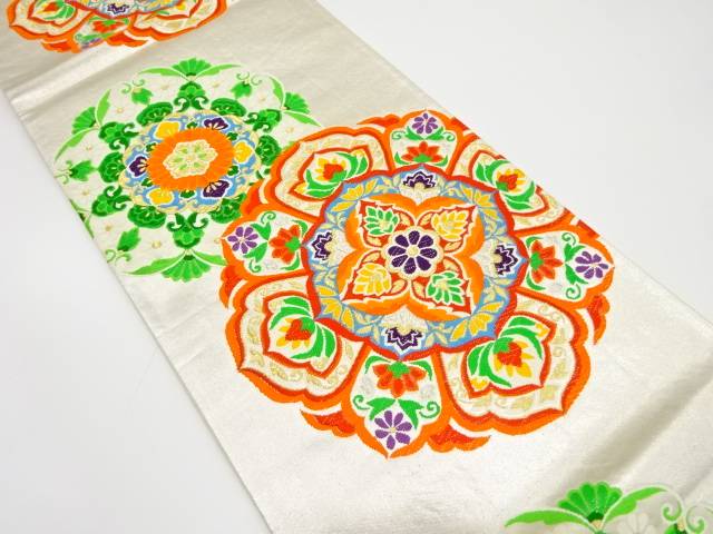 華紋織り出し　袋帯【中古】【着】