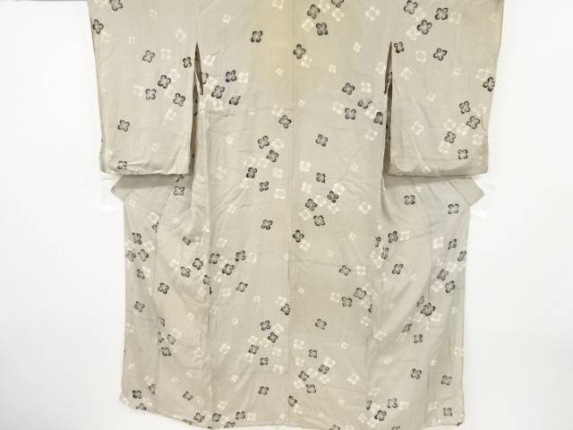 紋錦紗花模様単衣着物【アンティーク】【中古】【着】