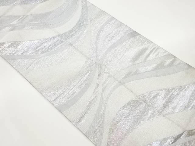 曲線模様織出し全通袋帯【中古】【着】