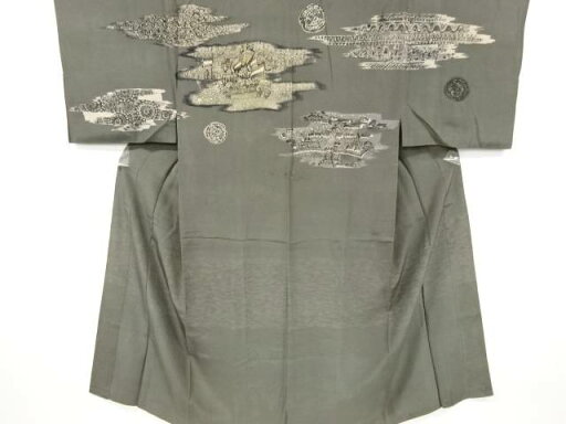 帆船模様男物長襦袢【アンティーク】【中古】【着】 帆船模様男物長襦袢【アンティーク】【中古】【着】