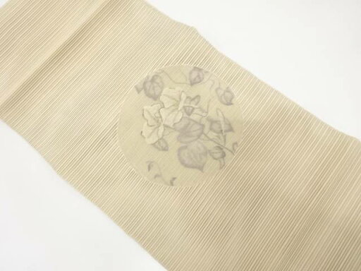 絽綴れ相良刺繍朝顔模様名古屋帯【中古】【着】 絽綴れ相良刺繍朝顔模様名古屋帯【中古】【着】