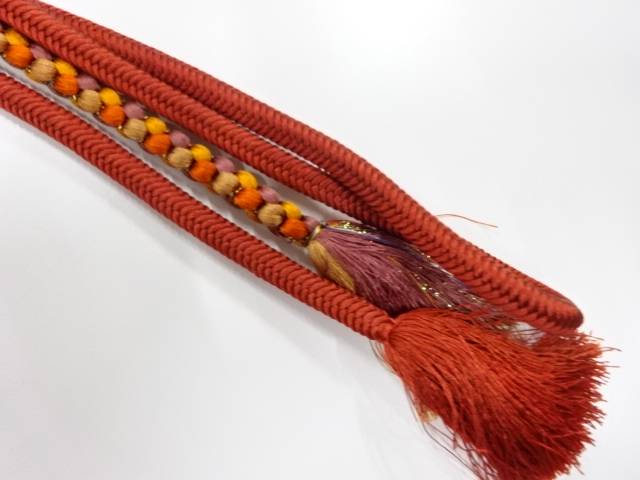 正絹　手組帯締め【中古】【着】