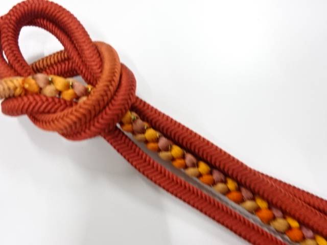 正絹　手組帯締め【中古】【着】