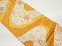 曲線・華紋・唐花に紗綾形模様織出し袋帯【中古】【着】