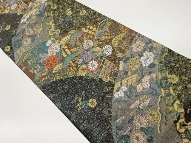 樂天商城 - 草花に荒波模様織出し袋帯【中古】【着】