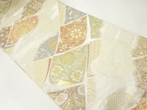花古典柄模様織出し袋帯【中古】【着】 花古典柄模様織出し袋帯【中古】【着】