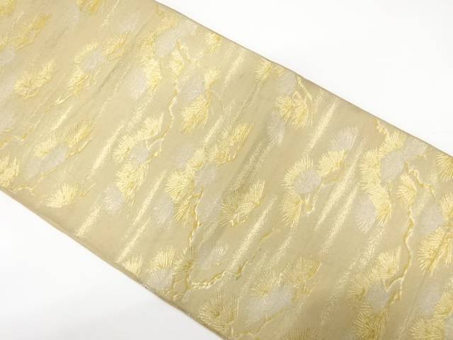 笠松模様織り出し袋帯（材料）【アンティーク】【中古】【着】