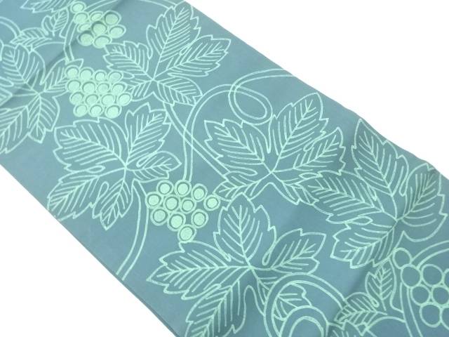 塩瀬葡萄模様名古屋帯（松葉仕立て）【中古】【着】