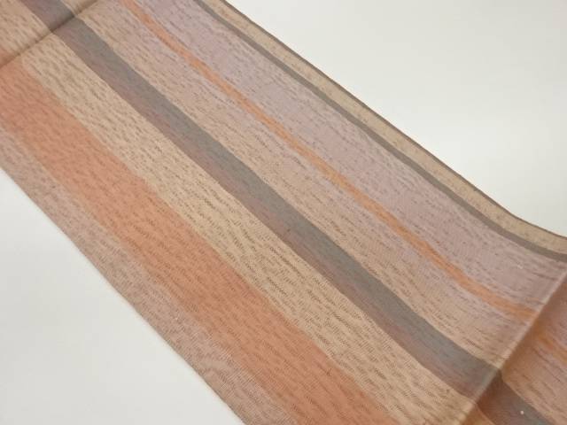 変わり縞模様織出し全通袋帯【中古】【着】