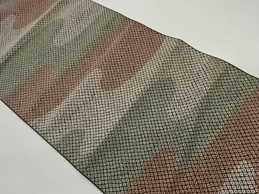 ヱ霞に鹿の子模様織出し名古屋帯【中古】【着】【sp_off】 ヱ霞に鹿の子模様織出し名古屋帯【中古】【着】【sp_off】