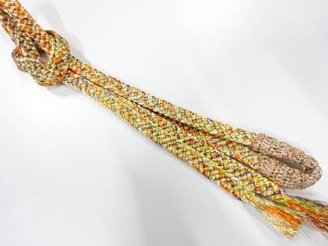 正絹　手組帯締め【中古】【着】