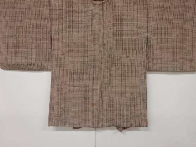 格子に宝尽くし模様羽織【中古】【着】