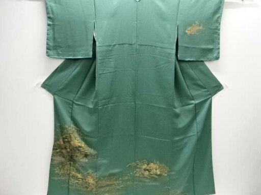 未使用品 金彩寺院風景模様訪問着【着】 未使用品 金彩寺院風景模様訪問着【着】