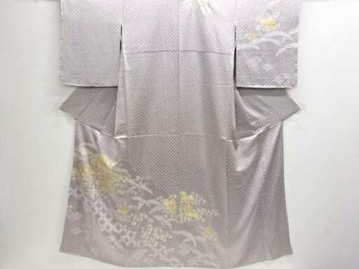 絞り青海波に菊模様訪問着【中古】【着】 絞り青海波に菊模様訪問着【中古】【着】