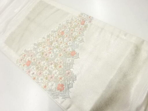 撫子模様刺繍袋帯【中古】【着】 撫子模様刺繍袋帯【中古】【着】