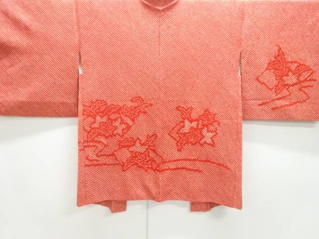 本総絞り楓模様絵羽織【中古】【着】