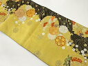 波に花丸文様模様織出し袋帯【中古】【着】