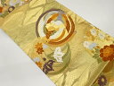 佐賀錦唐織雪輪に向かい鳥模様織出し袋帯【中古】【着】