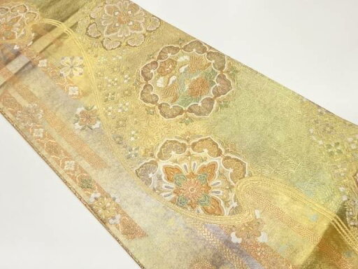 花鳥匠倉華文織出し袋帯【中古】【着】 花鳥匠倉華文織出し袋帯【中古】【着】