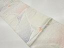 孔雀に組紐模様織出し袋帯【中古】【着】