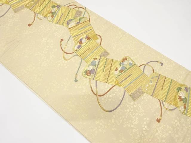 鎧縅模様織り出し 袋帯【中古】【着】