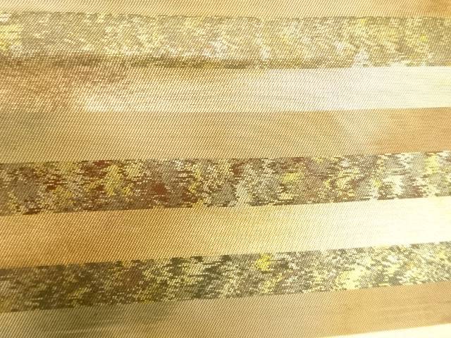 引箔横段模様織出し袋帯【中古】【着】