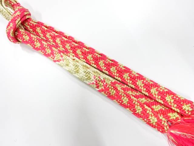 正絹　手組帯締め【中古】【着】