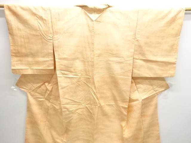 霞模様織出し手織り紬着物【アンティーク】【中古】【着】【Pnt】