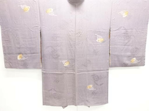絞り紋錦紗草花模様長羽織【アンティーク】【中古】【着】 絞り紋錦紗草花模様長羽織【アンティーク】【中古】【着】