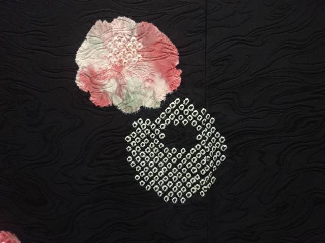 絞り菊梅に楓模様絵羽織【中古】【着】
