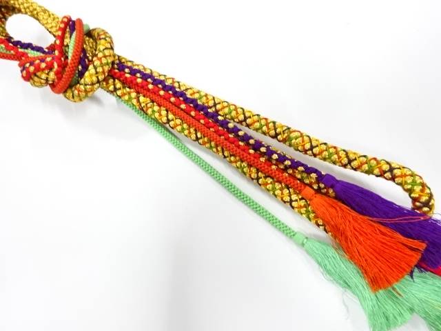 正絹　手組帯締め【中古】【着】