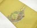 巻物に葡萄模様織出し夏用袋帯【中古】【着】
