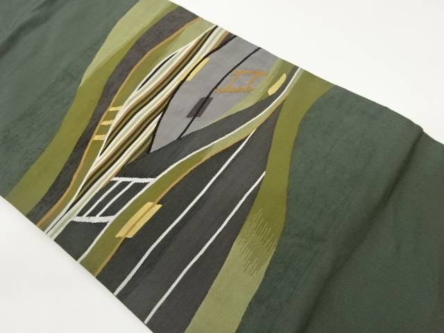 すくい織抽象模様織出し名古屋帯【中古】【着】(4)