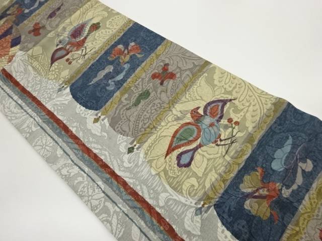 渡文製　纐纈鳩に花唐草模様袋帯【中古】【着】【sp_off】のサムネイル
