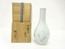 廣州窯造 白磁 染付 花入【中古】【道】