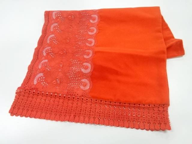 ビロードレース花模様ショール【中古】【着】【Pnt】【sp_off】