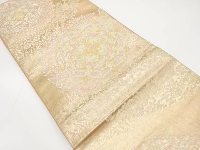 華紋織り出し袋帯（材料）【アンティーク】【中古】【着】【sp_off】