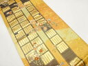 源氏香に菊・桜・撫子模様織り出し 袋帯【中古】【着】