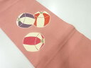 縮緬地型染紙風船模様名古屋帯【中古】【着】