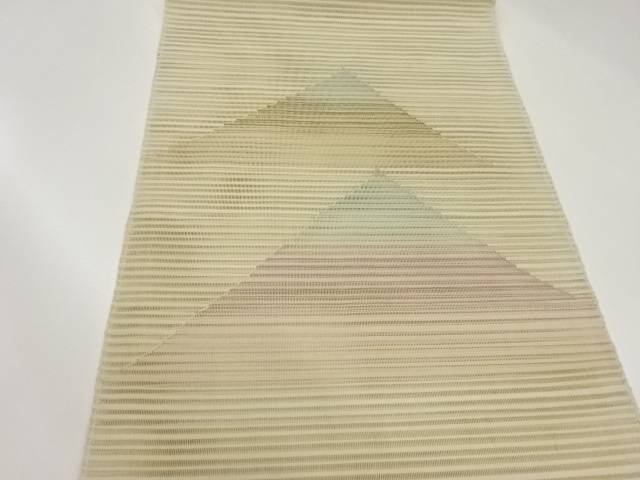 絽三角形模様織出し名古屋帯【中古】【着】