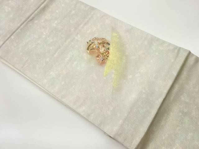 螺鈿金彩束ね熨斗に菊・桜模様名古屋帯【中古】【着】【sp_off】