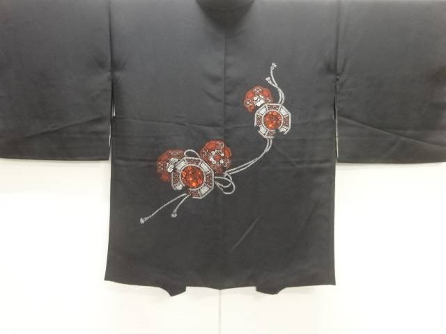 鏡裏に花模様絵羽織【中古】【着】