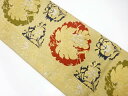 葡萄唐草模様織り出し袋帯(材料)【アンティーク】【中古】【着】