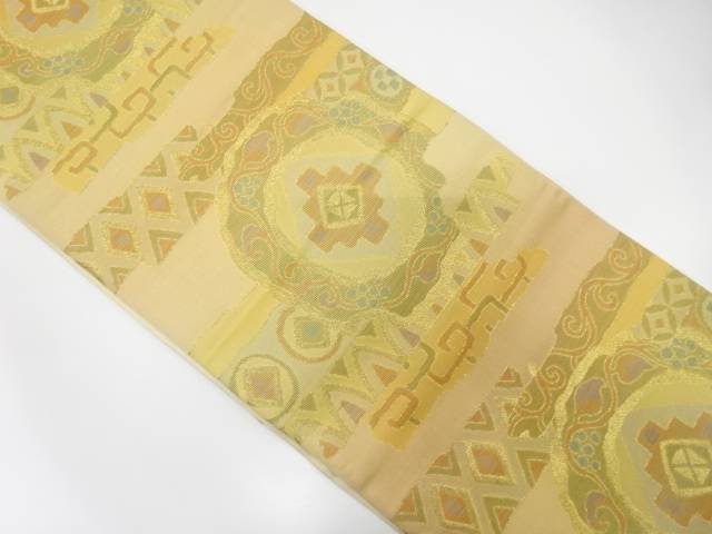 華紋更紗模様織り出し袋帯（材料）【アンティーク】【中古】【着】