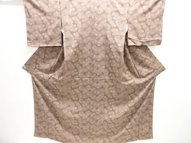 未使用品　霞に花模様小紋着物【着】