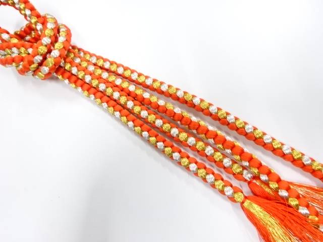 正絹　手組帯締め【中古】【着】